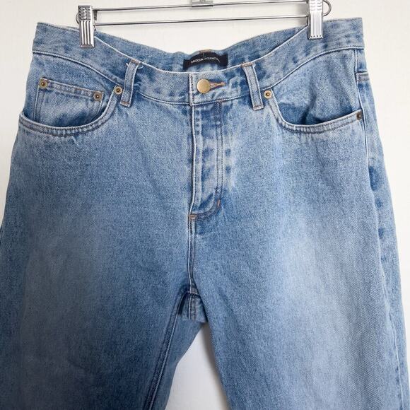 Vintage Moda International Jeans 10 Denim Cuffed Floral Checkered Cottage Y2K - Picture 5 of 8